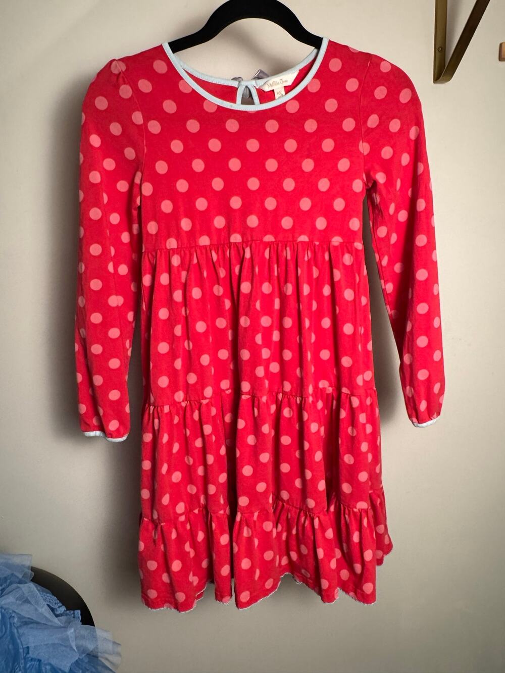 Size 10 Matilda Jane Polka Dot Dress With Crushed Velvet Trim
